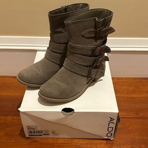 Aldo Women's Taupe Suede Combat Boots